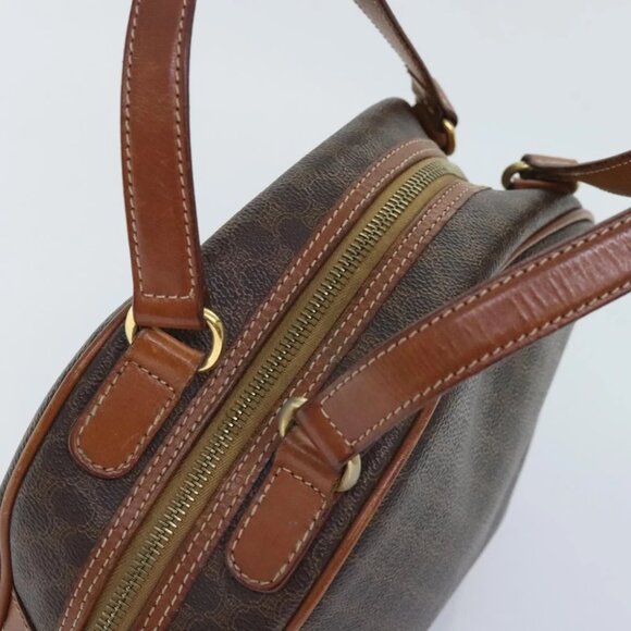 CELINE Macadam Canvas Hand Bag PVC Leather Brown Gold Auth ep5852 - Picture 7 of 16